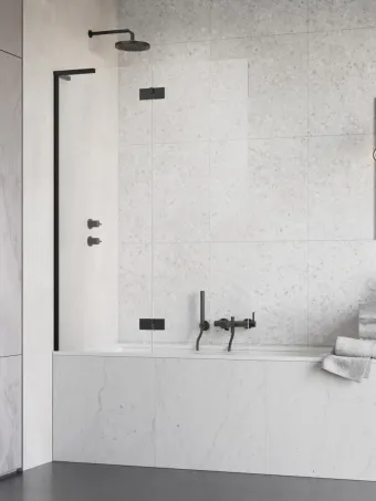 Essenza 8 SL Black PND II fekete kádparaván 120 átlátszó jobbos