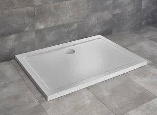 Doros Stone D szögletes lapos fehér zuhanytálca 90x80 fehér