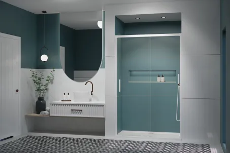 Idea White DWJ fehér zuhanyajtó 150 átlátszó jobbos