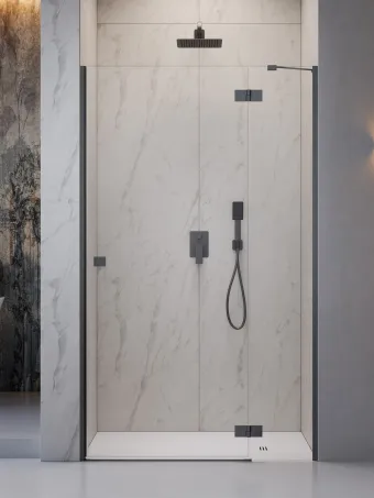 Essenza 8 Brushed GunMetal DWJ szálcsiszolt fegyvermetál zuhanyajtó 90 átlátszó balos