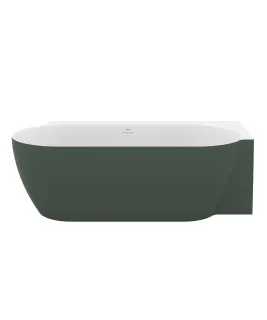 Freedom Corner II Tec 175x86 jobb, akrilkád, Grey Green/fehér, fehér/fekete/króm lefolyó