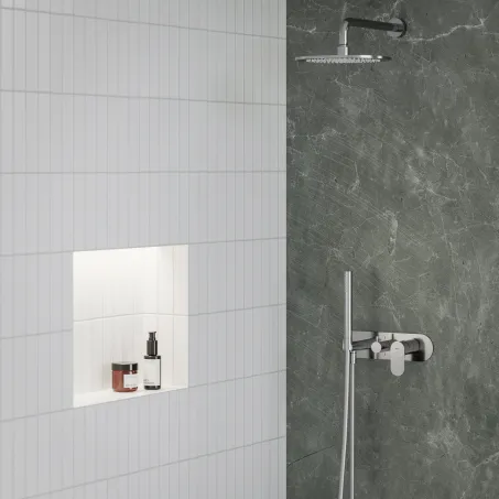 Eleganta falba süllyesztett csaptelep szettel, kétutas, belső egység nélkül EL 065.00CR.O2.RB07D.+S, Chrome