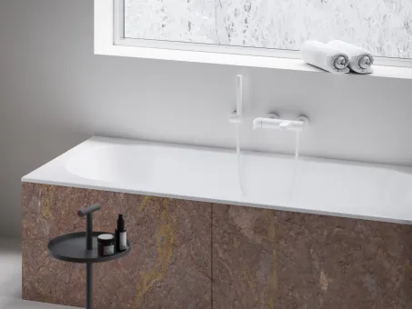 Eleganta fali kádcsaptelep szettel, fehér EL 022.10WV+S