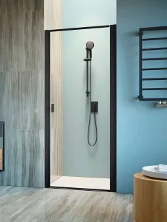 Nes Black DWJ I Frame fekete zuhanyajtó 80 átlátszó jobbos