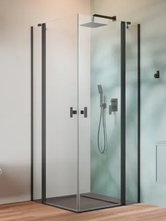 Nes Brushed GunMetal KDD II szögletes szálcsiszolt fegyvermetál zuhanykabin 100x80 átlátszó