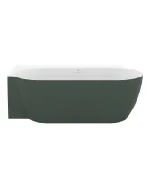 Freedom Corner II Tec 175x86 bal, akrilkád, Grey Green/fehér, fehér/fekete/króm lefolyó
