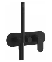 Eleganta falba süllyesztett csaptelep szettel, kétutas, belső egység nélkül EL 065.20BLM.O2.RB07D.+S, Black Matt