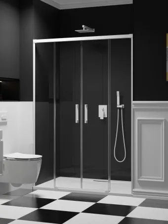 Idea White DWD fehér zuhanyajtó 140 átlátszó