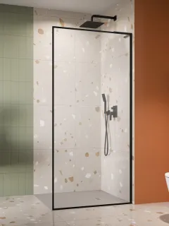 Modo F SL II Black Walk-in fekete zuhanyfal 85 átlátszó jobbos