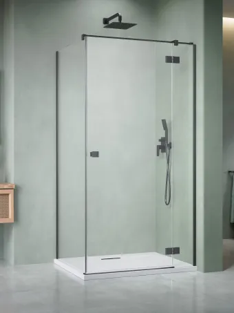 Essenza 8 Brushed GunMetal KDJ szögletes szálcsiszolt fegyvermetál zuhanykabin 110x120 átlátszó jobbos