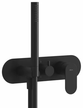 Eleganta falba süllyesztett csaptelep szettel, kétutas, belső egység nélkül EL 065.20BLM.O2.RB07D.+S, Black Matt