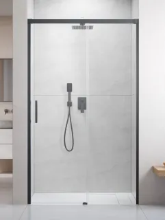 Idea 8 Brushed GunMetal DWJ szálcsiszolt fegyvermetál zuhanyajtó 100 átlátszó balos