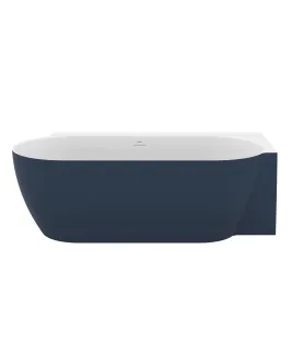 Freedom Corner II Tec 175x86 jobb, akrilkád, Deepsea Blue/fehér, fehér/fekete/króm lefolyó