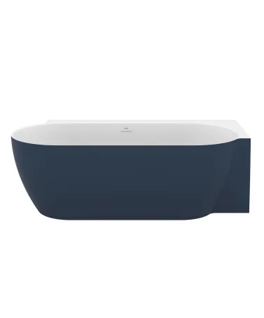 Freedom Corner II Tec 175x86 jobb, akrilkád, Deepsea Blue/fehér, fehér/fekete/króm lefolyó