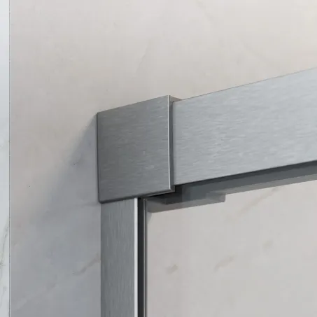 Idea Brushed Nickel KDJ szögletes szálcsiszolt króm zuhanykabin 100x100 átlátszó balos