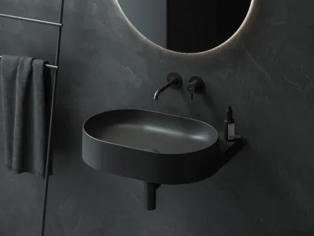 Yard 60 kerámiamosdó matt fekete, túlfolyó furat nélkül