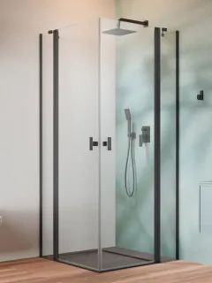 Nes Brushed GunMetal KDD II szögletes szálcsiszolt fegyvermetál zuhanykabin 100x90 átlátszó