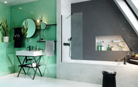 Modo New Black PNJ II fekete kádparaván 90 átlátszó