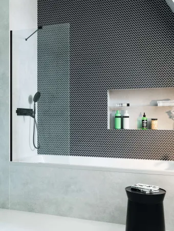 Modo New Black PNJ II fekete kádparaván 100 átlátszó