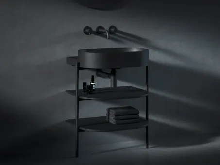 Yard 60 kerámiamosdó matt fekete, túlfolyó furat nélkül