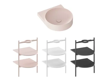 Yard 40 kerámiamosdó Alabaster Pink, túlfolyó furat nélkül