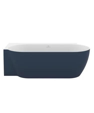 Freedom Corner II Tec 175x86 bal, akrilkád, Deepsea Blue/fehér, fehér/fekete/króm lefolyó