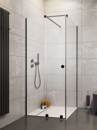 Furo Black KDJ RH szögletes fekete zuhanykabin 90x100 átlátszó jobbos