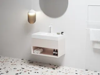 SD Lite 80 fürdőszobai szekrény mosdó alá Alabaster Pink