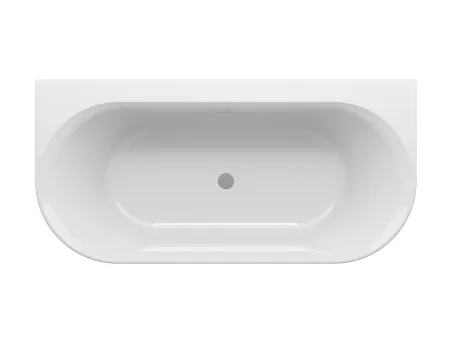 Ypsilon Wall 178x86, akrilkád, Deepsea Blue/fehér, szabadonálló, fehér/fekete/króm lefolyó