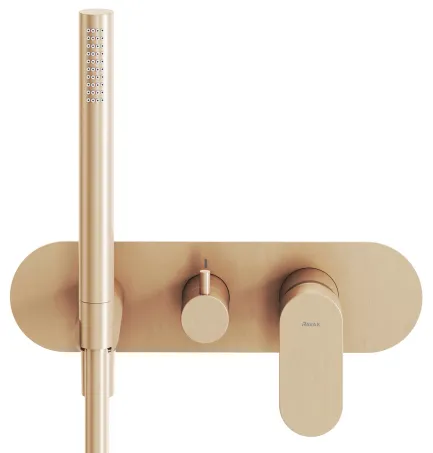Eleganta falba süllyesztett csaptelep szettel, kétutas, belső egység nélkül EL 065.60RGB.O2.RB07D.+S, Rose Gold Brushed