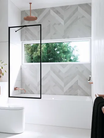 Modo New Black PNJ II Frame fekete kádparaván 90 átlátszó