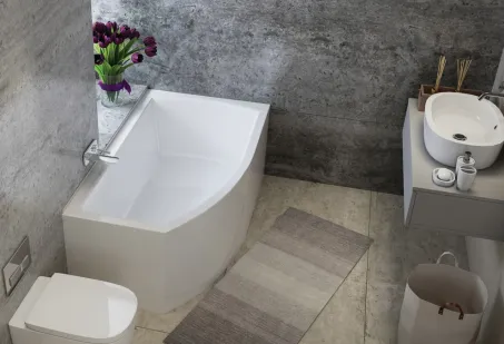 Minima aszimmetrikus akril kád 150x85 jobbos