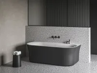 Ypsilon Wall 178x86, akrilkád, fekete/fehér, szabadonálló, fekete/fehér/króm lefolyó