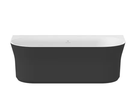 Ypsilon Wall 178x86, akrilkád, fekete/fehér, szabadonálló, fekete/fehér/króm lefolyó