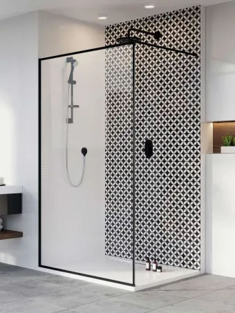 Modo X Black II Frame Walk-in fekete zuhanyfal 80 átlátszó