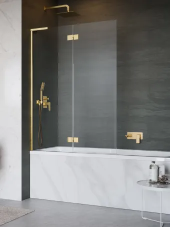 Essenza 8 SL Gold PND II arany kádparaván 140 átlátszó balos