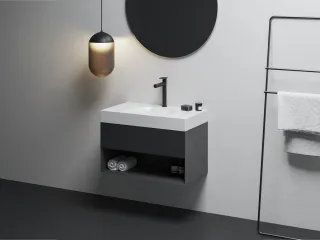 SD Lite 80 fürdőszobai szekrény mosdó alá matt fekete