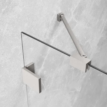 Essenza Pro Brushed Nickel KDJ szögletes szálcsiszolt króm zuhanykabin 100x75 átlátszó balos