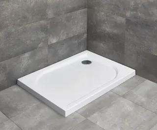 Delos D szögletes lapos zuhanytálca 100x75 fehér, ajándék szifonnal