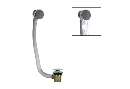 Vízfeltöltős, Click-Clack le- és túlfolyó kerek - matt fekete