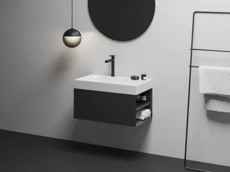 SD Lite 80 J fürdőszobai szekrény mosdó alá matt fekete