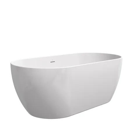 Freedom O 169x80, akrilkád, fehér szabadonálló, fehér/fekete/króm lefolyó