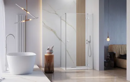 Essenza 8 KDJ szögletes zuhanykabin 90x75 átlátszó balos