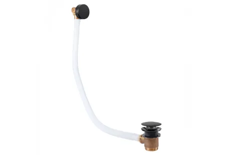 Vízfeltöltős, Click-Clack le- és túlfolyó kerek - matt fekete