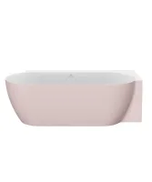 Freedom Corner II Tec 175x86 jobb, akrilkád, Alabaster Pink/fehér, fehér/fekete/króm lefolyó