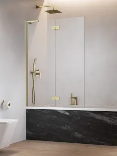 Essenza 8 SL Brushed Gold PND II szálcsiszolt arany kádparaván 120 átlátszó balos