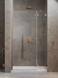 Essenza Pro 8 Brushed Copper DWJ szálcsiszolt réz zuhanyajtó 80 átlátszó jobbos