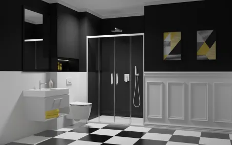 Idea White DWD fehér zuhanyajtó 180 átlátszó