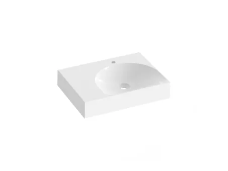 Lite 60/45 mosdó bal fehér, túlfolyó nélkül, csaptelep furattal