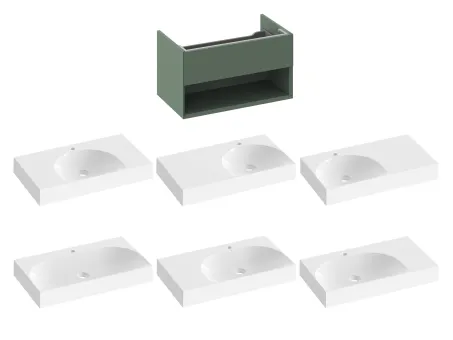 SD Lite 80 fürdőszobai szekrény mosdó alá Grey Green